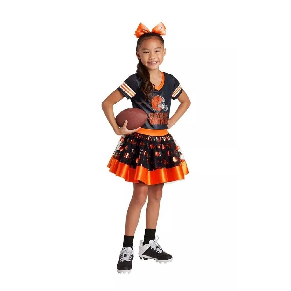 Girls Youth Size S (4-5) NFL Cleveland Browns Tutu Dress Tailgate Game Day